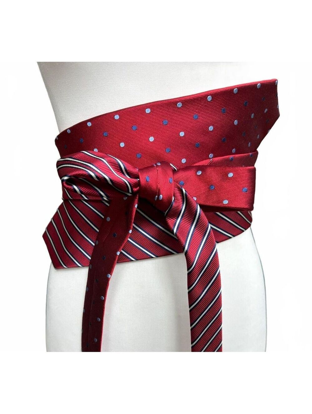 Upcycled Silk Necktie Obi Belt | Corset Style Belt | One-of-a-Kind | OS